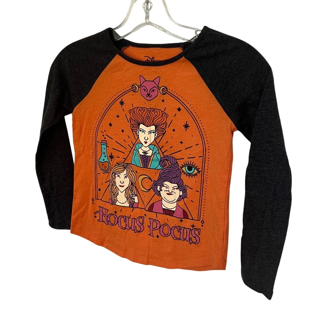 Disney Jumping Beans Hocus Pocus Sanderson Sisters Raglan Shirt Kids 6 Orange